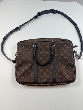Louis Vuitton Porte Documents Voyage Macassar Monogram Briefcase